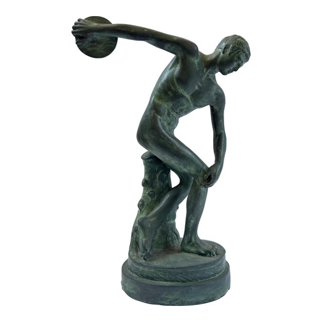 1990s Classical Bronze ‘Discobolus’ Statue – After the Ancient Greek Master Myron For Sale