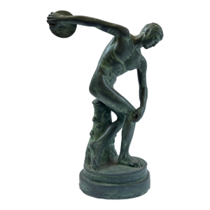 Classical Bronze ‘Discobolus’ Statue – Grand Tour, Greek Master Myron - 17"h
