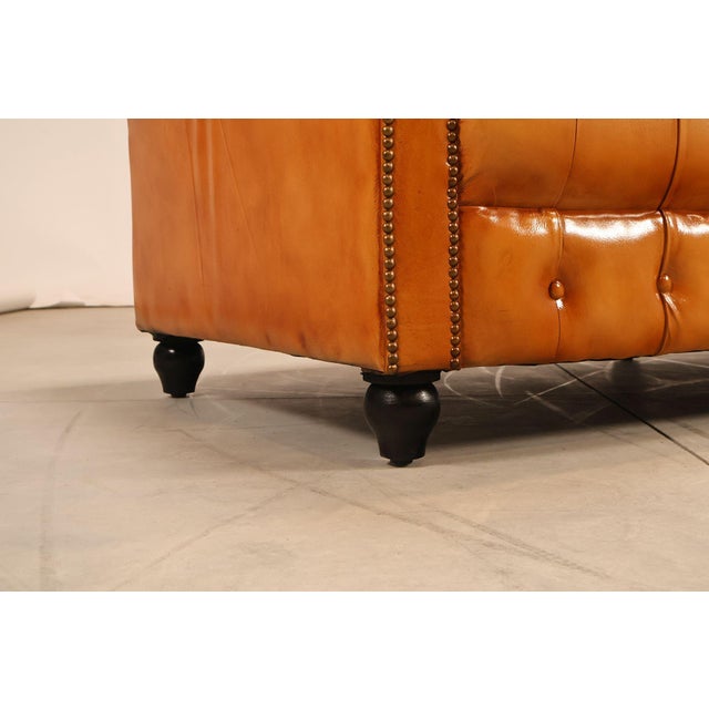 Yellow English Traditional Style Leather 'Cheyenne' Chesterfield Sofa For Sale - Image 8 of 18