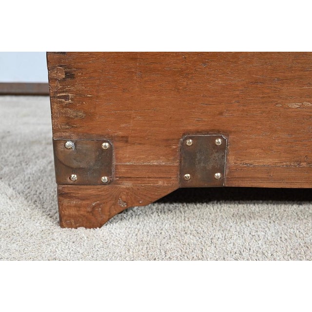 Solid Teak Naval Trunk, Late 19th Century For Sale - Image 12 of 18