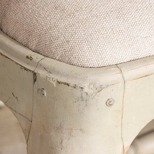 Late 19th Century Antique Pair of Gray Painted Swedish Arm Chairs For Sale - Image 10 of 12