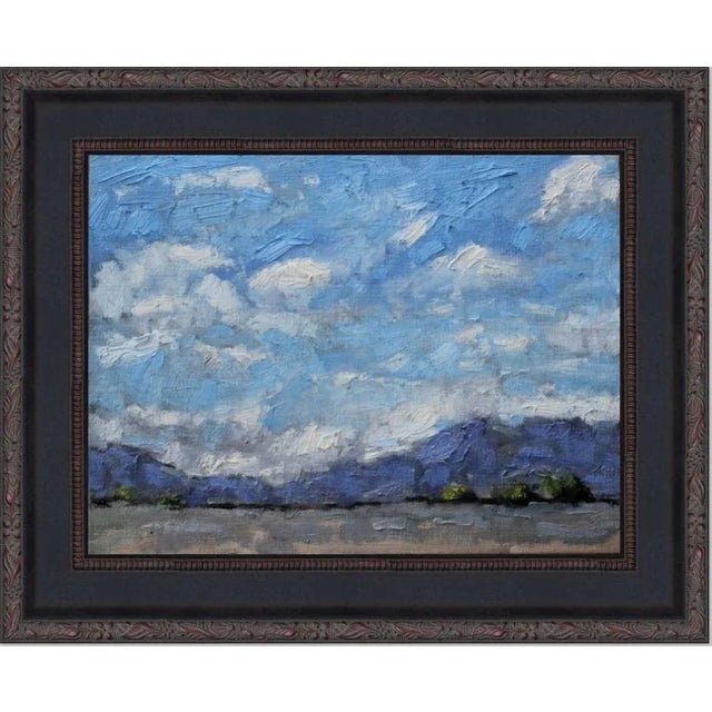 Blue "Nevada Clouds" Contemporary Impressionist Style Landscape Oil Painting For Sale - Image 8 of 12