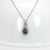 Purple Sapphire Pendant With Natural Diamonds Accents: Solid 14k Gold, 7x5mm For Sale - Image 4 of 9