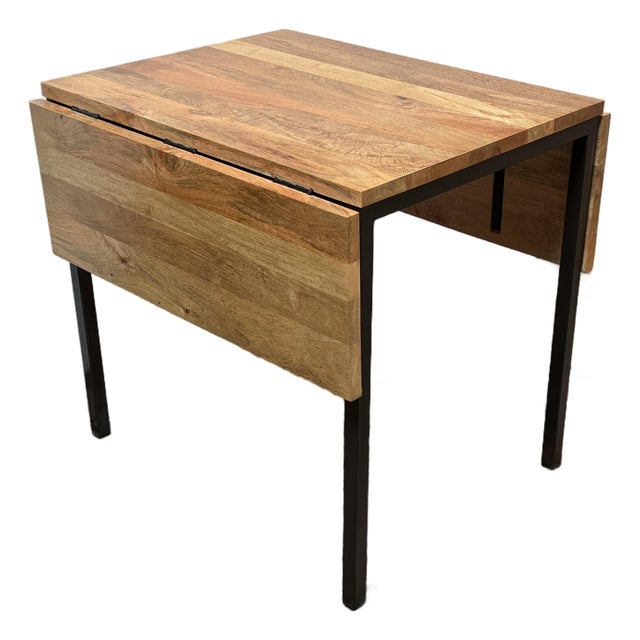 West Elm Box Frame Drop Leaf Dining Table For Sale
