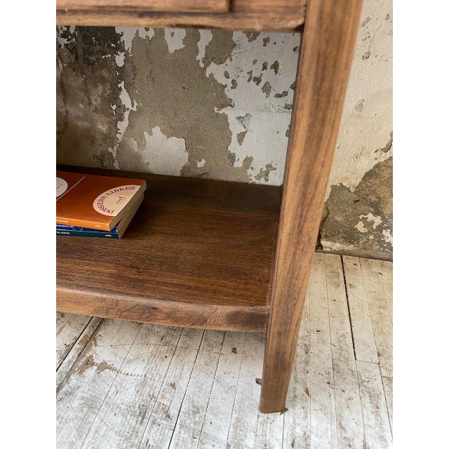 Vintage Brutalist Bedside Table in Elm, 1970s For Sale - Image 15 of 18