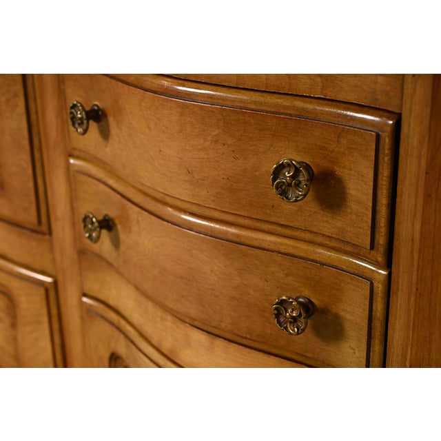 French Provincial Louis XV Carved Fruitwood Triple Dresser by Fancher Furniture, Circa 1960s For Sale - Image 12 of 16