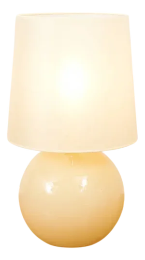 Table Lamp with Sepia-Yellow Glass Base and Shade, 1940s