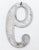 Vintage brushed aluminum numeral 9 outdoor house or building marker with two prongs on the back. Good condition with...