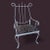 Grand Tour Vintage White Wrought Iron Lyre Arm Chair With Leopard Seat Cushion For Sale - Image 3 of 12