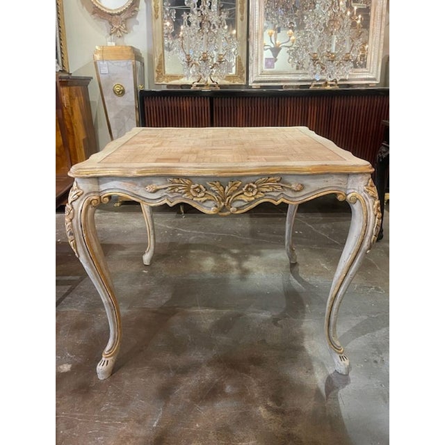 The Vintage Italian Carved and Painted Game Table is a unique and stylish piece of furniture. Featuring nice carving and...