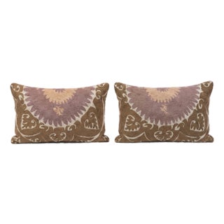 Tashkent Suzani Bedding Pillow Cover 17'' X 26'' - Set of Two For Sale