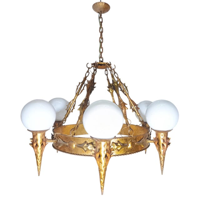 Art Deco Hanging Lamp, 1950s For Sale - Image 11 of 11