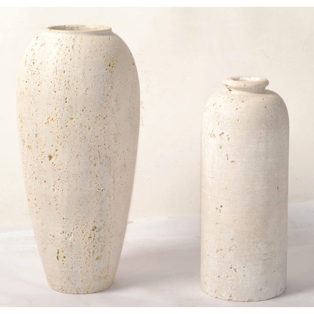 Taupe 1970s Fratelli Manelli Style Venetia Classic Travertine Stone Cone Vase Raymor Italy For Sale - Image 8 of 12