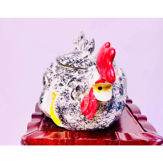 Onyx Antique White Ceramic Rooster Teapot, Made in 1963 For Sale - Image 8 of 9