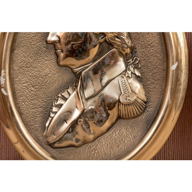 Metal Late 20th Century Brass Oval Presidential Wall Plaques- a Pair For Sale - Image 7 of 7