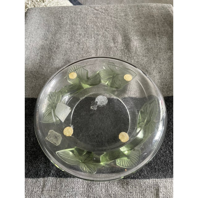 Glass Lalique "Lierre" (Ivy Leaf) Crystal Coupe 8” Centerpiece Bowl For Sale - Image 7 of 7