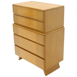 Five Drawers Blond to Gold Mahogany Saarinen High Chest Dresser