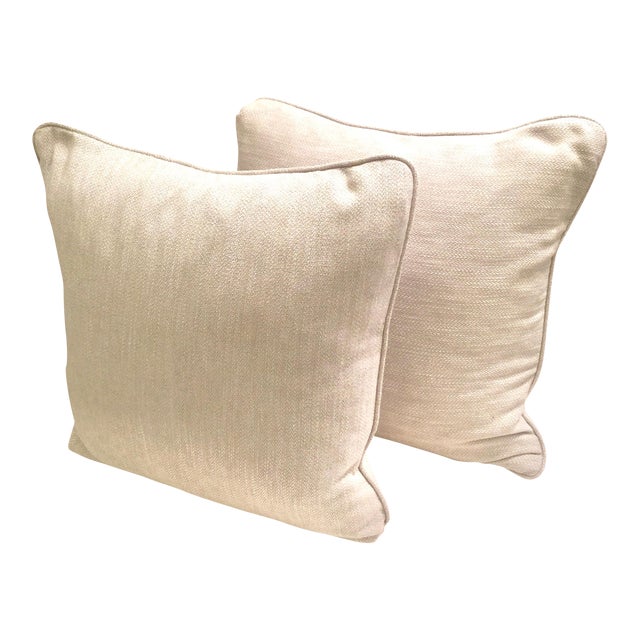 Cream Textured Throw Pillows A Pair Chairish