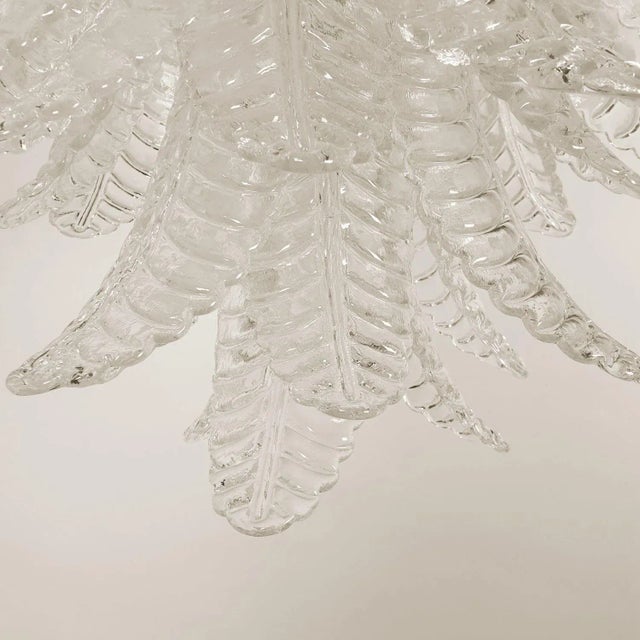 Transparent Mid Century Modern Murano Glass Chandelier 1970s For Sale - Image 8 of 9