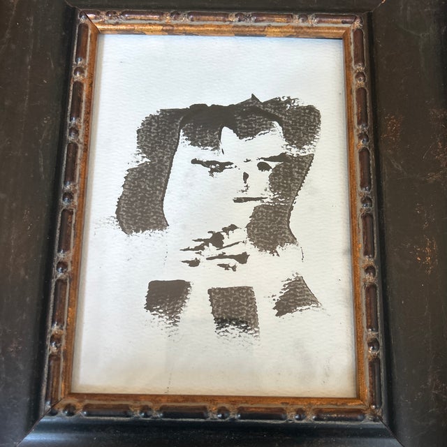 Contemporary original abstract portrait painting. Measures 5x7 or 9.25x11.25 framed. Check out my shop Robins Egg Gallery...