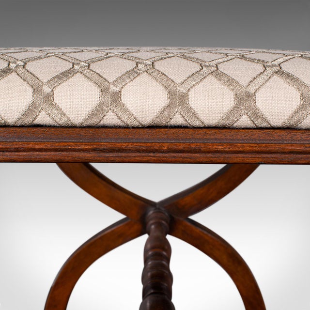 Cream 1980's Vintage Regency Revival Footstool For Sale - Image 8 of 9