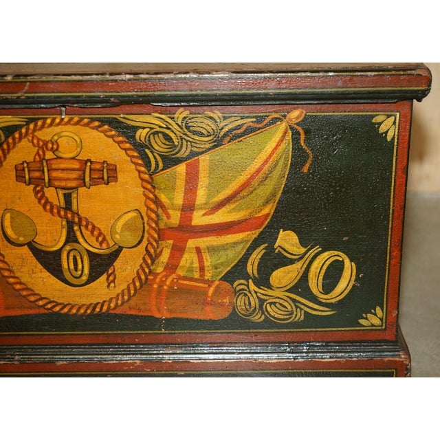 Wood Antique Steamer Trunk, 1870 For Sale - Image 7 of 18