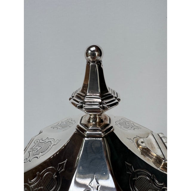 Antique S & Co Engraved Silver Plate Coffee Pot For Sale - Image 11 of 15