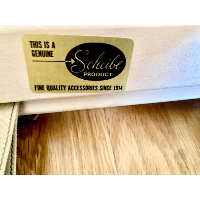 Shabby Chic Vintage Folding Luggage Rack With Floral Tapestry Straps Scheibe Excellent Condition. For Sale - Image 3 of 5