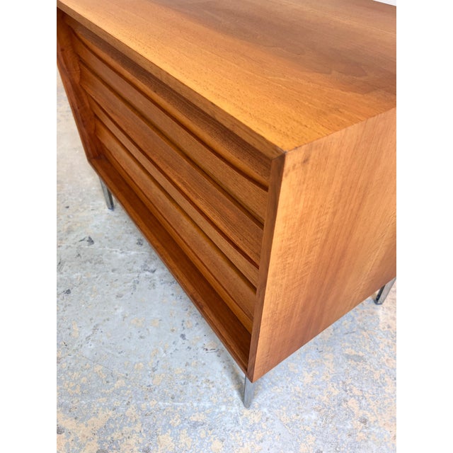 Chest of Drawers in Walnut with New Chrome Feet For Sale - Image 4 of 11
