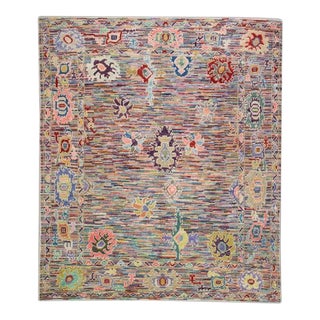 Oriental Hand Knotted Rug Turkish Oushak 7'11" x 10' For Sale