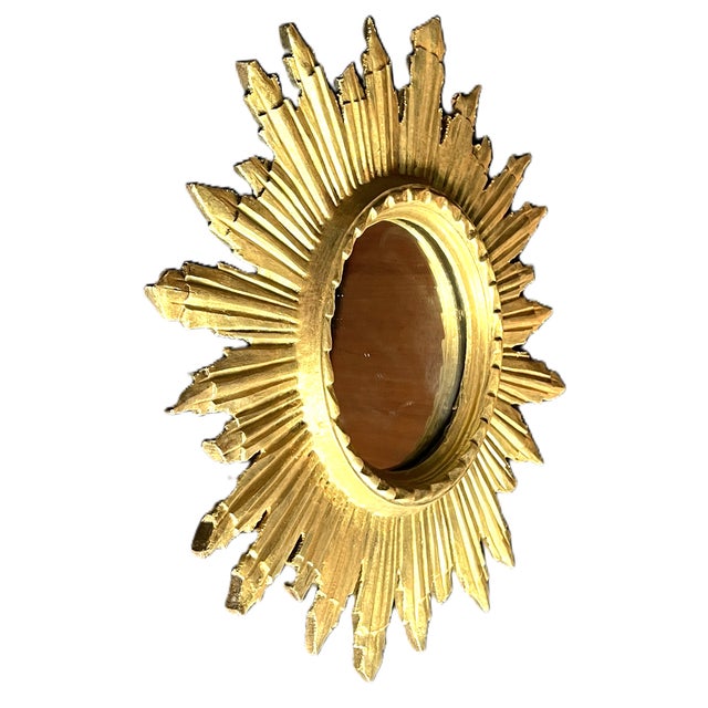 Mid-Century Italian Giltwood Sunburst Mirror, 1960s For Sale - Image 6 of 14