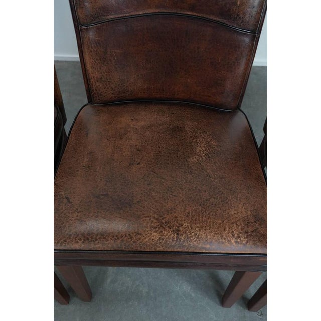 Brown Sheepskin Dining Chairs, Set of 4 For Sale - Image 8 of 16
