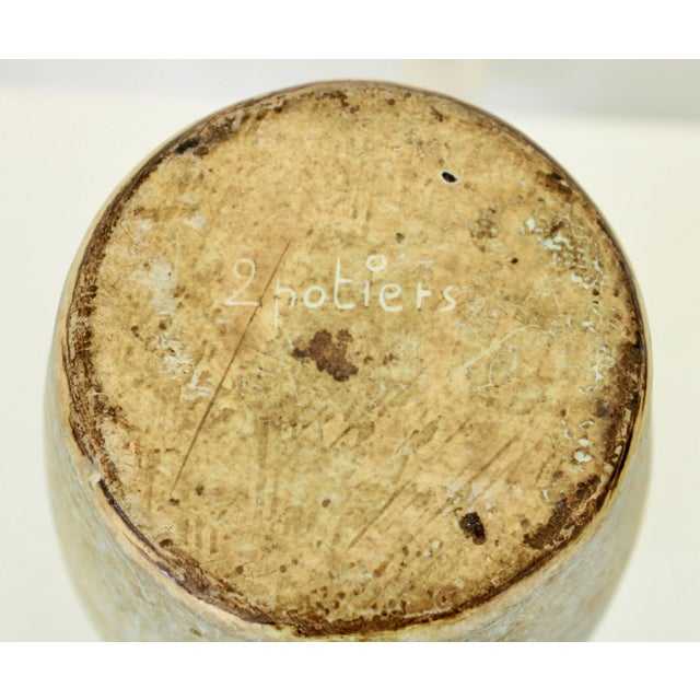 Ceramic 1950s Les 2 Potiers Michelle and Jacques Serre French Ceramic Vase Signed 2 Potiers For Sale - Image 7 of 8