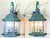 Contemporary Pair of Solid Brass Outdoor Wall Lantern Sconces – Vintage Aged Verdigris For Sale - Image 3 of 15