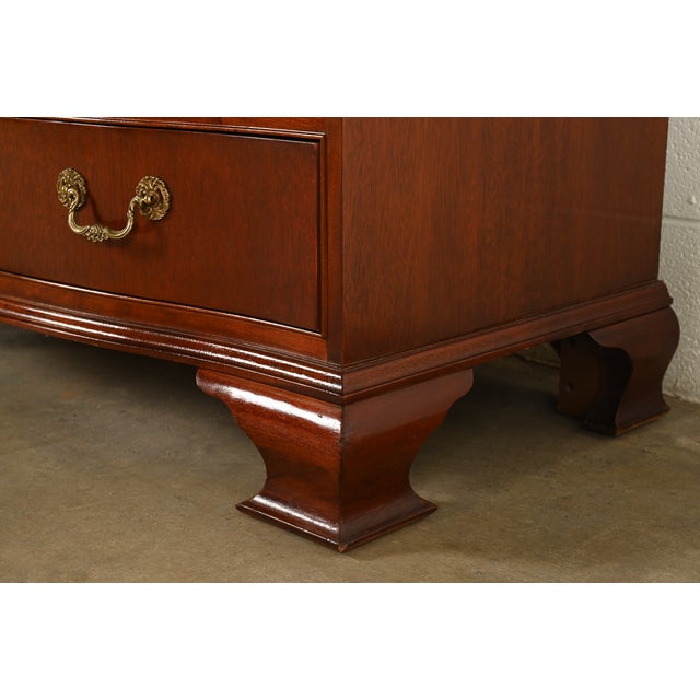 Baker Furniture Georgian Flame Mahogany Armoire Dresser or Media Cabinet For Sale - Image 10 of 13
