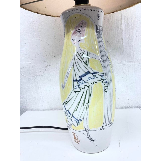 1950s Italian Ceramic Table Lamp by Milvia Quadrifoglio, 1950s For Sale - Image 5 of 15