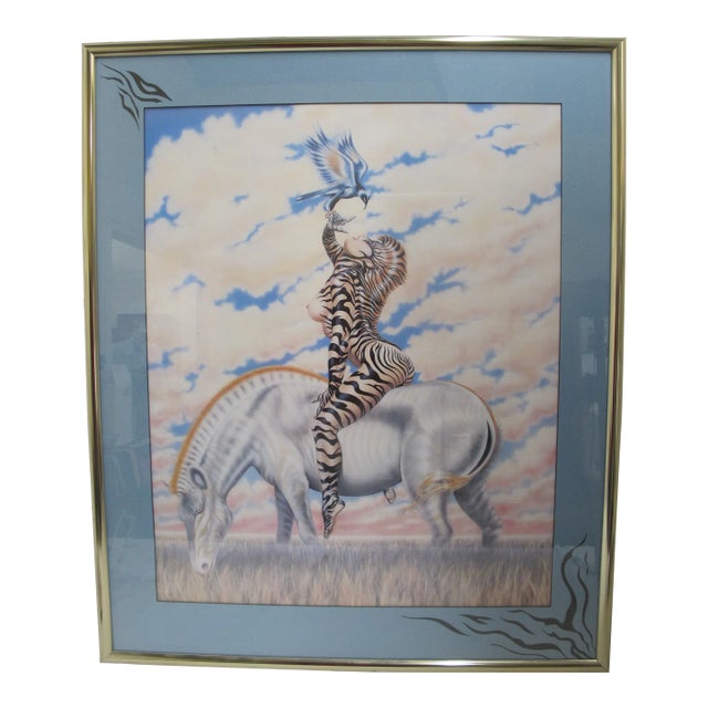 Olivia De Berardinis Heavy Metal Zebra Lady Signed Limited Edition Litho Print For Sale
