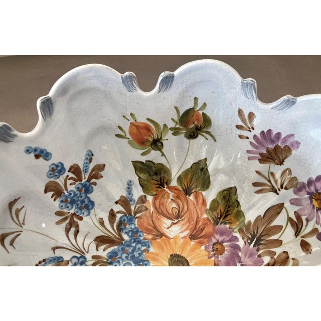 Mid 20th-Century Monteith-Style Earthenware Crenellated Rim Footed Compote For Sale - Image 17 of 18