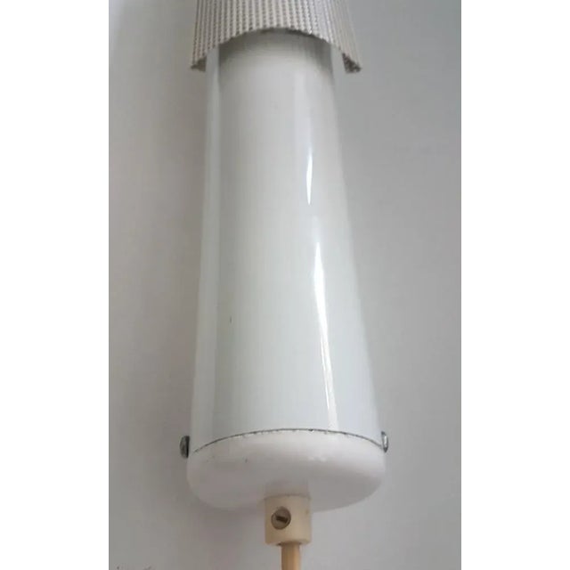 Vintage White Plastic & Perforated Metal Sconce, 1980s For Sale - Image 5 of 8