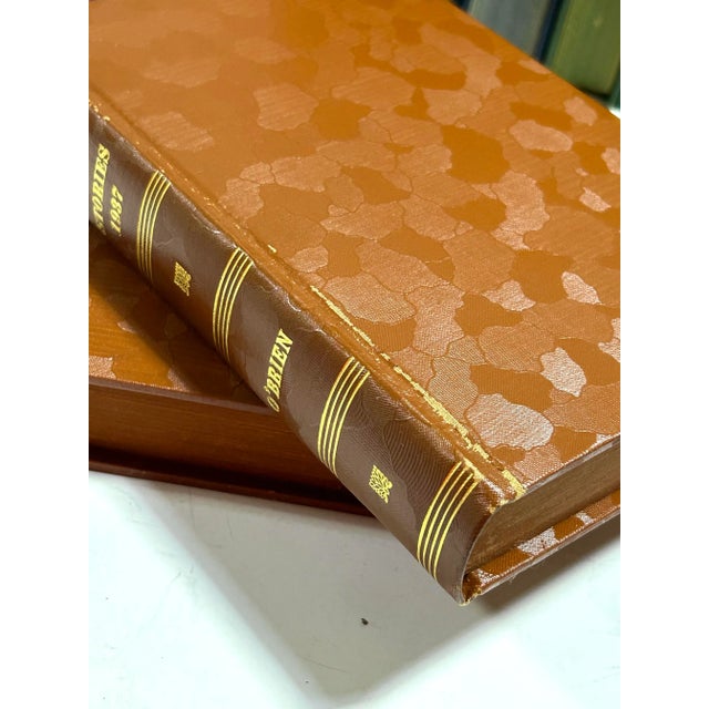 Antique Decorative Book Set – 14 Vintage Red, Blue, Green & Gilt Library Books for Shelf Styling For Sale - Image 9 of 12