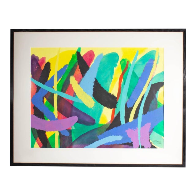 2000 Mixed Media Painting on Paper by Jerry Adams For Sale