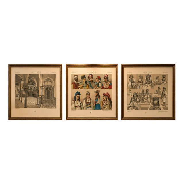 Racinet, Afrique: North African Architecture & Costume, 1888, Lithographs, Set of 3 For Sale