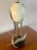 Chapman Manufacturing Company Vintage Ostrich Egg Brass Feather Lamp by Chapman For Sale - Image 4 of 9