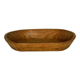 1900s Antique Hand Carved Oval Bowl For Sale