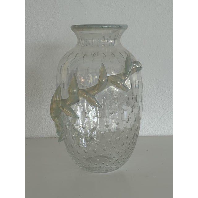 Italian Murano Glass Vase with Air Bubbles and Glass Garland, 1990s For Sale - Image 16 of 18