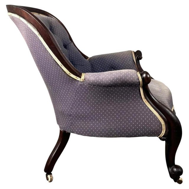 Antique Mahogany Button Back Chair, 1800s For Sale - Image 10 of 12
