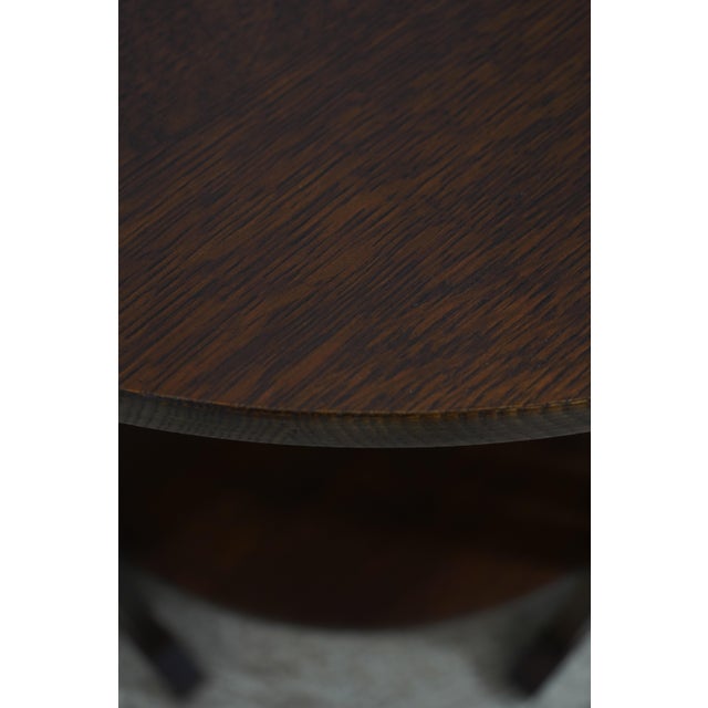 Stickley Round Mission Oak Lamp Table For Sale - Image 9 of 12