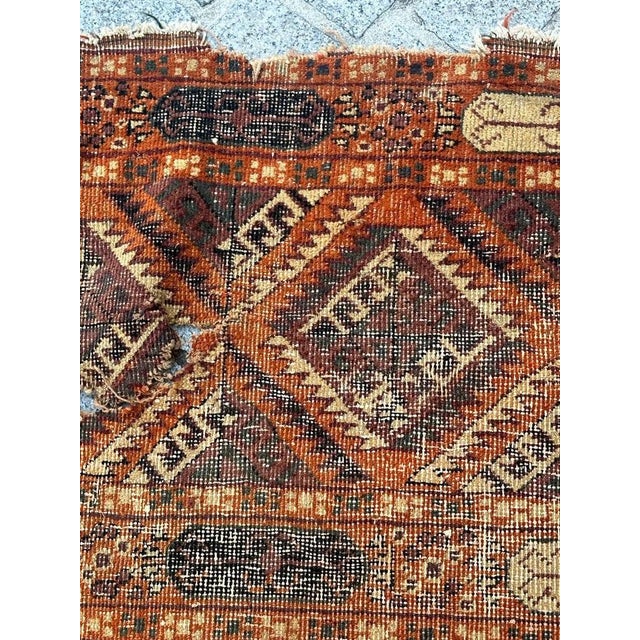 Large Turkish DistressedSparta Rug Bokhara Design, 1920s For Sale - Image 14 of 18