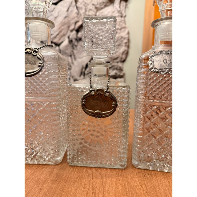 Mid 20th Century Mid 20th Century Crystal Liquor Decanters - Set of 3 For Sale - Image 5 of 5
