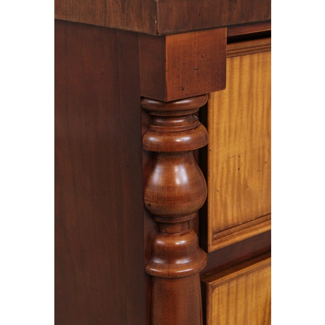 Tiger Maple Front Sheraton Mahogany Dresser W. Jewelry Box For Sale - Image 13 of 14